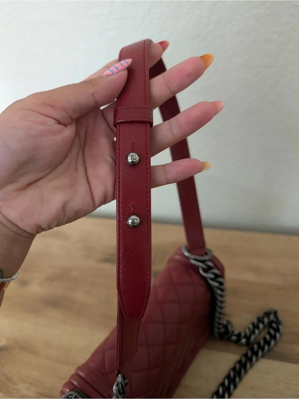 CHANEL Quilted Boy Crossbody Bag - Deep Wine Red